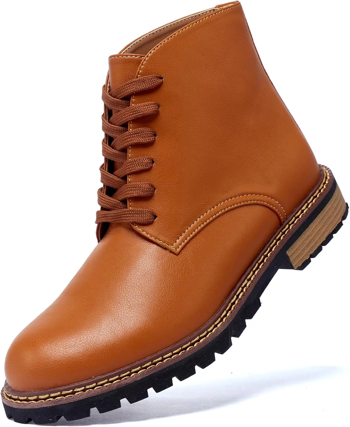 Men's Black High Top Lace Up Cycling Boots Wear-Resistant And Durable Tactical Boots Outdoor Comfort Anti Slip Mountain Walking Boots High Protection Chukka Boots Classic Casual Denim Boots