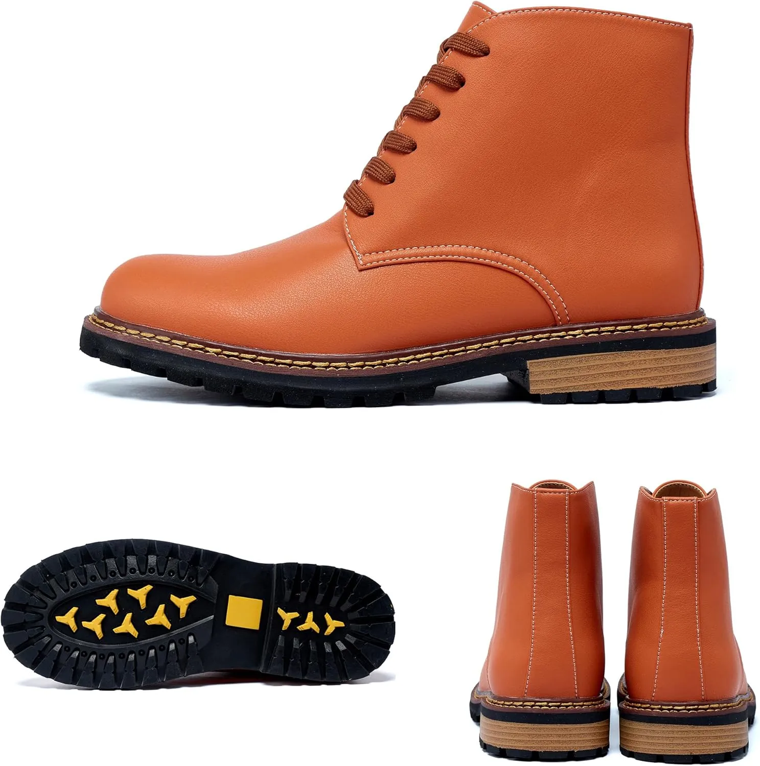 Men's Black High Top Lace Up Cycling Boots Wear-Resistant And Durable Tactical Boots Outdoor Comfort Anti Slip Mountain Walking Boots High Protection Chukka Boots Classic Casual Denim Boots