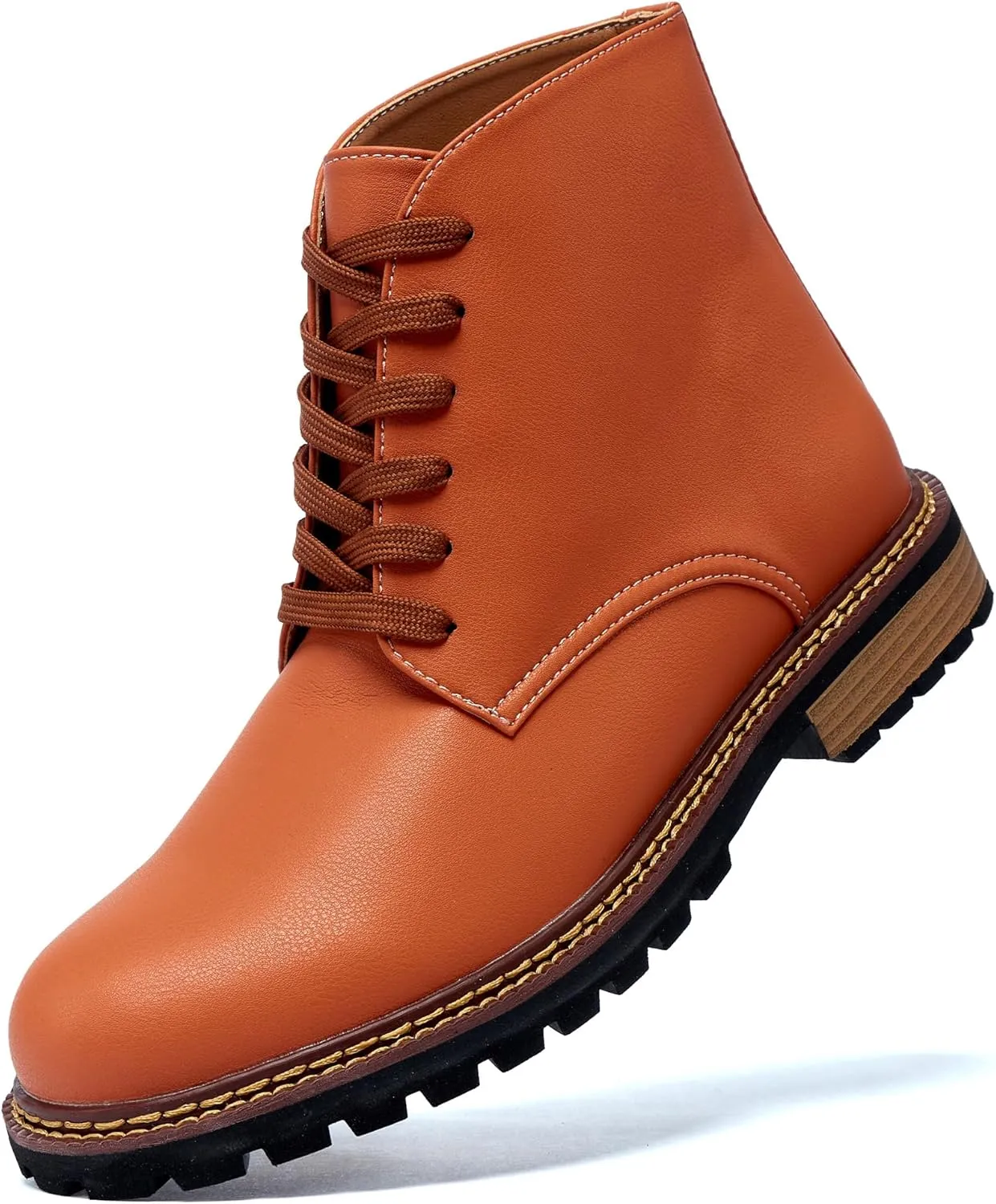 Men's Black High Top Lace Up Cycling Boots Wear-Resistant And Durable Tactical Boots Outdoor Comfort Anti Slip Mountain Walking Boots High Protection Chukka Boots Classic Casual Denim Boots