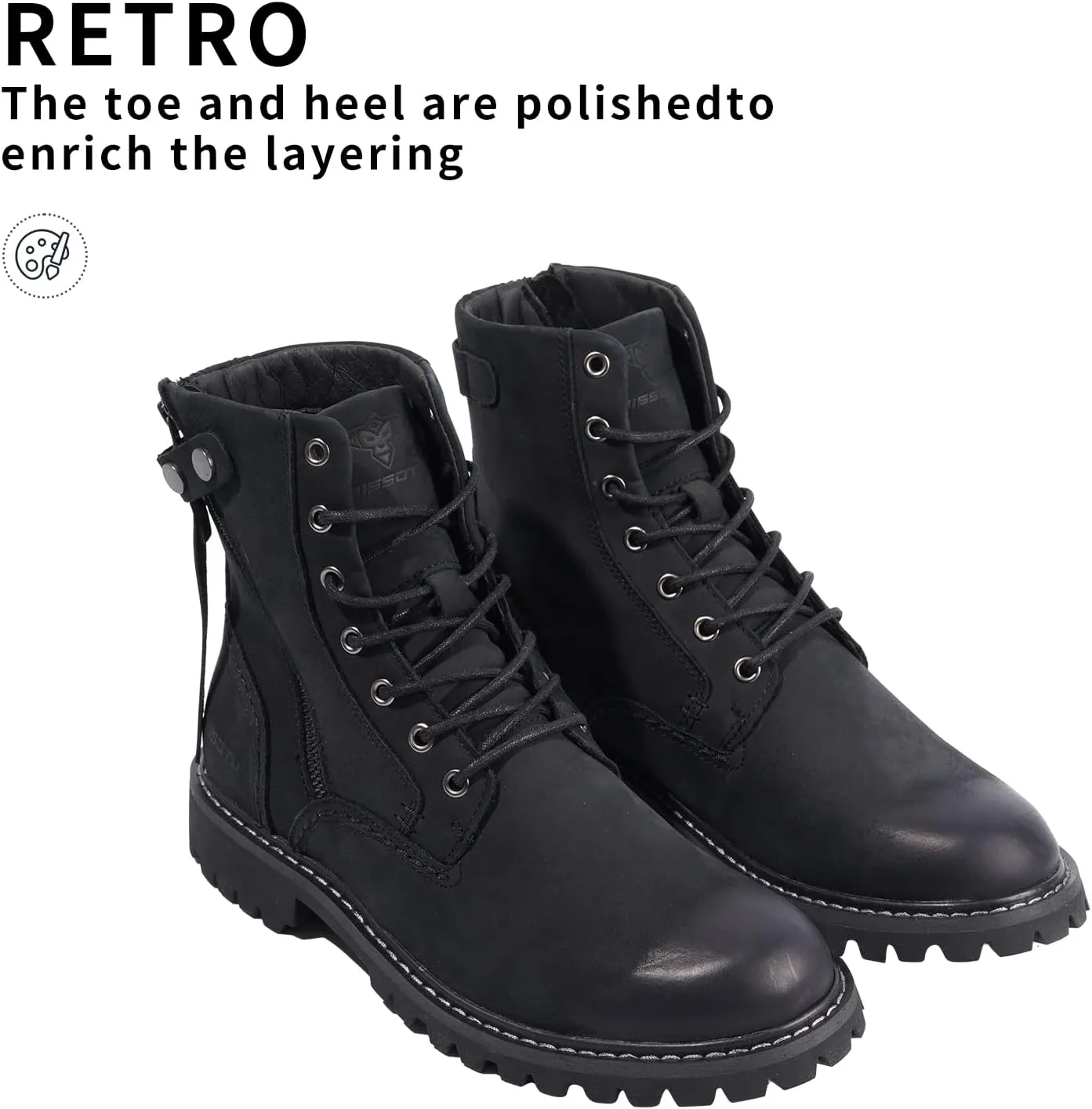 Men's Boots Casual Boots Motorcycle Vintage Zipper Chukka Boots for Men