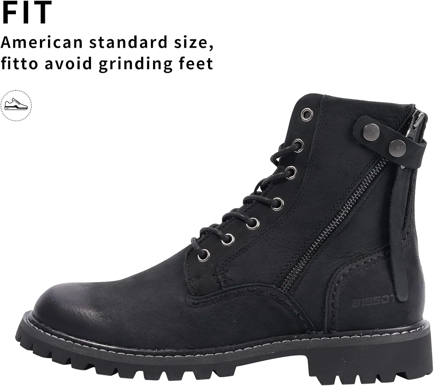 Men's Boots Casual Boots Motorcycle Vintage Zipper Chukka Boots for Men