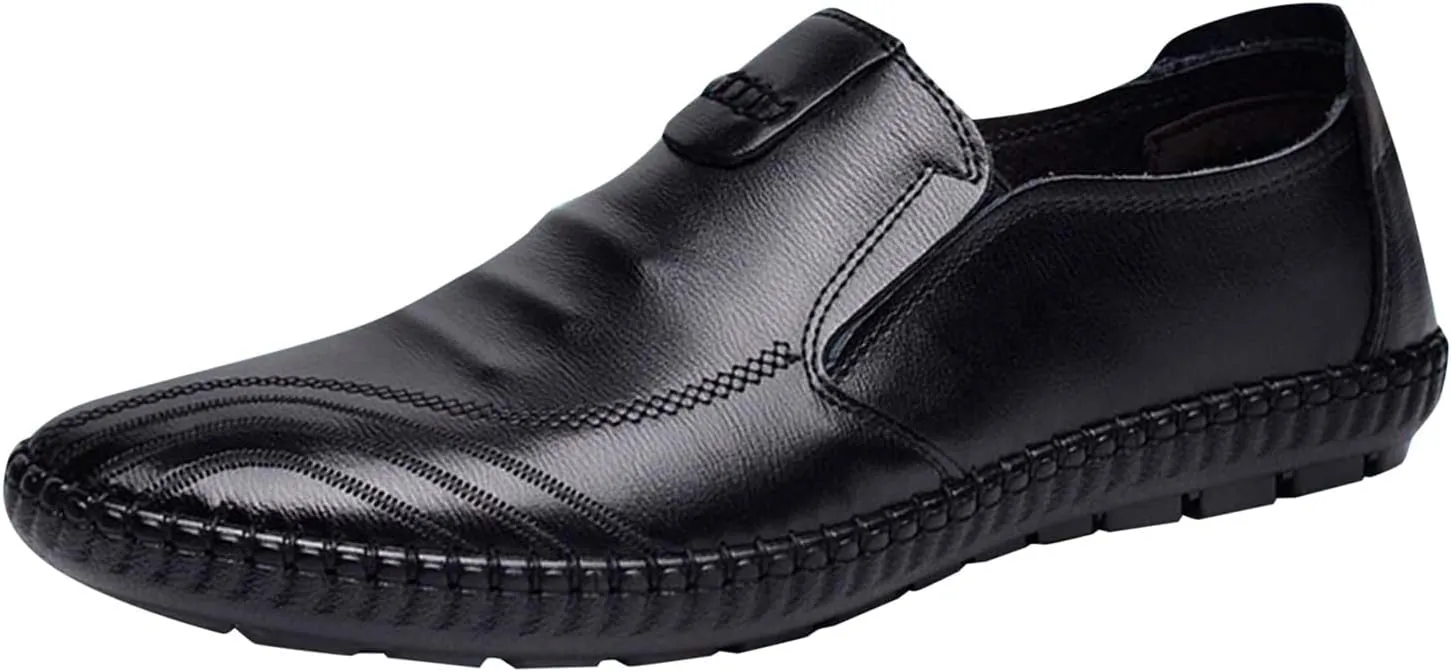 Mens Business Casual Shoes Wide Classical Style Leather Shoes for Men Mens Dress Shoes Loafers for Men Slip-Ons Casual