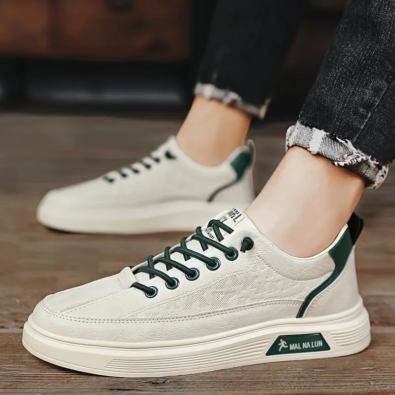 Men's Casual Lace-up Shoes, Comfy Non-Slip Breathable Shoes WithFabric Uppers for Walking Driving, Shoes for All Seasons