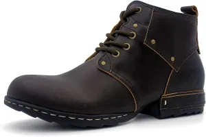 Mens Dress Boots Casual Oxfords Ankle Lace up Shoes Fashion Leather Chukka Business Boot AF001-2