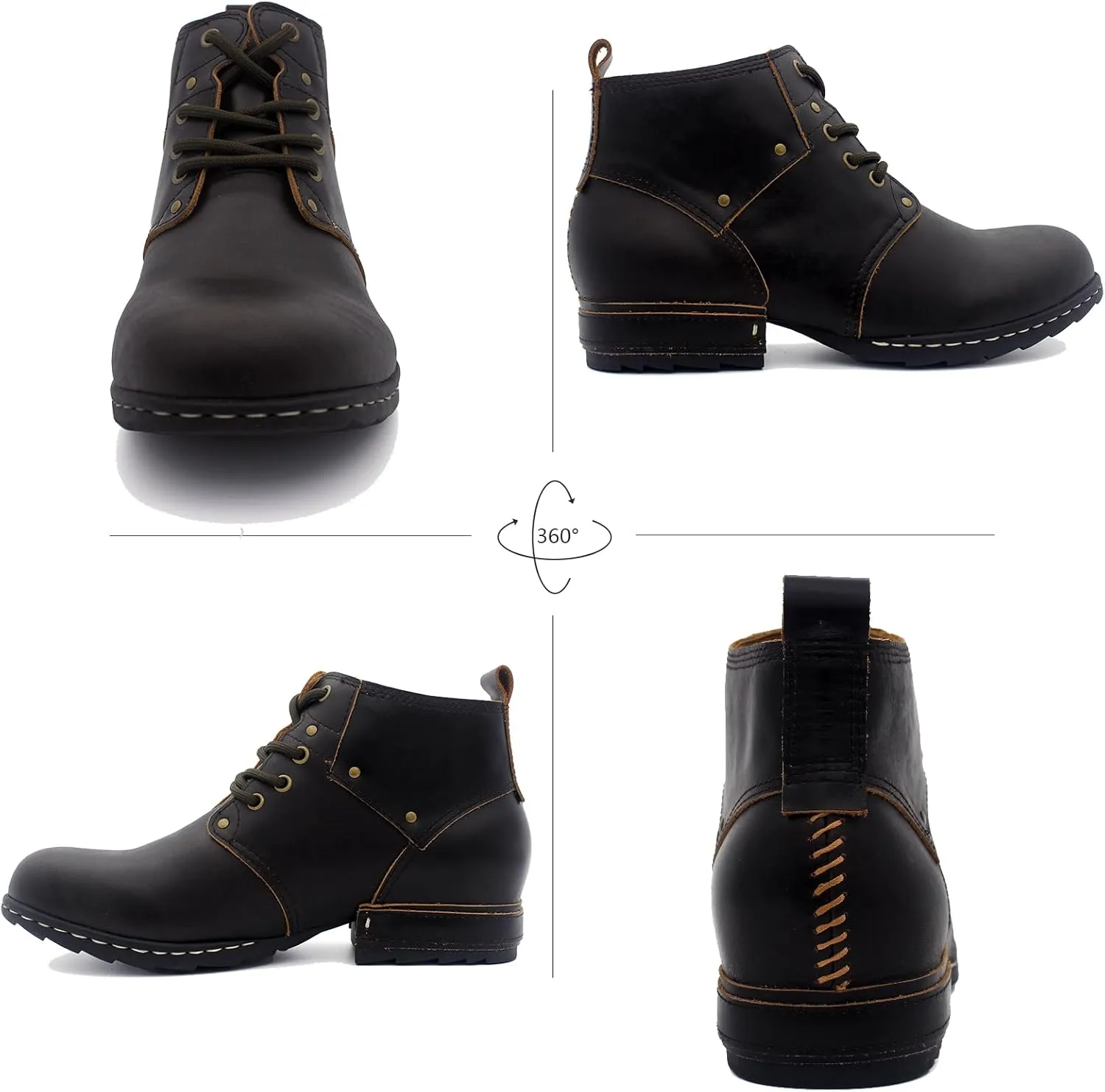 Mens Dress Boots Casual Oxfords Ankle Lace up Shoes Fashion Leather Chukka Business Boot AF001-2