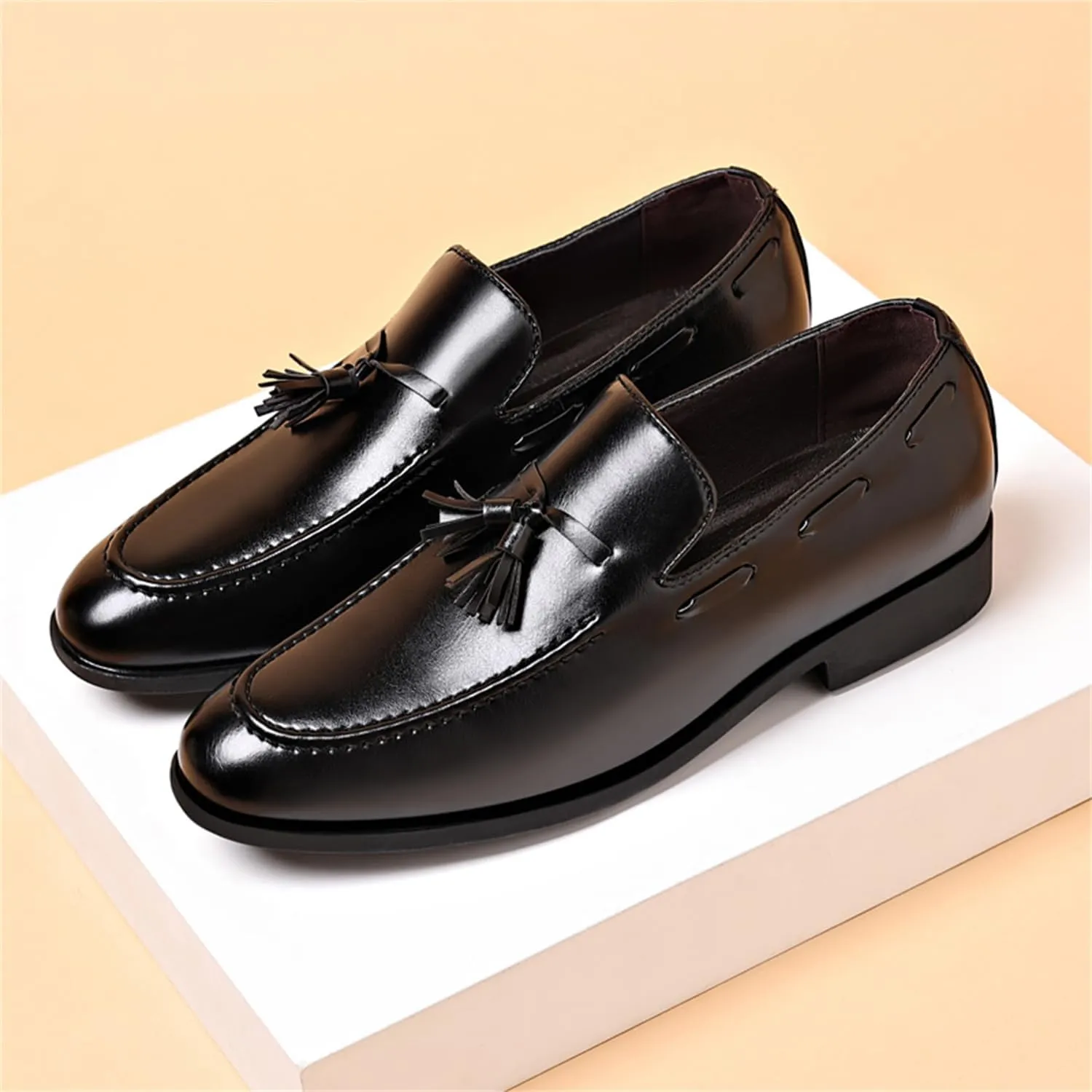 Men's Fashion Tassels Dress Shoes Slip-On Loafers Formal Business Casual Moccasins Driving Leather Shoes