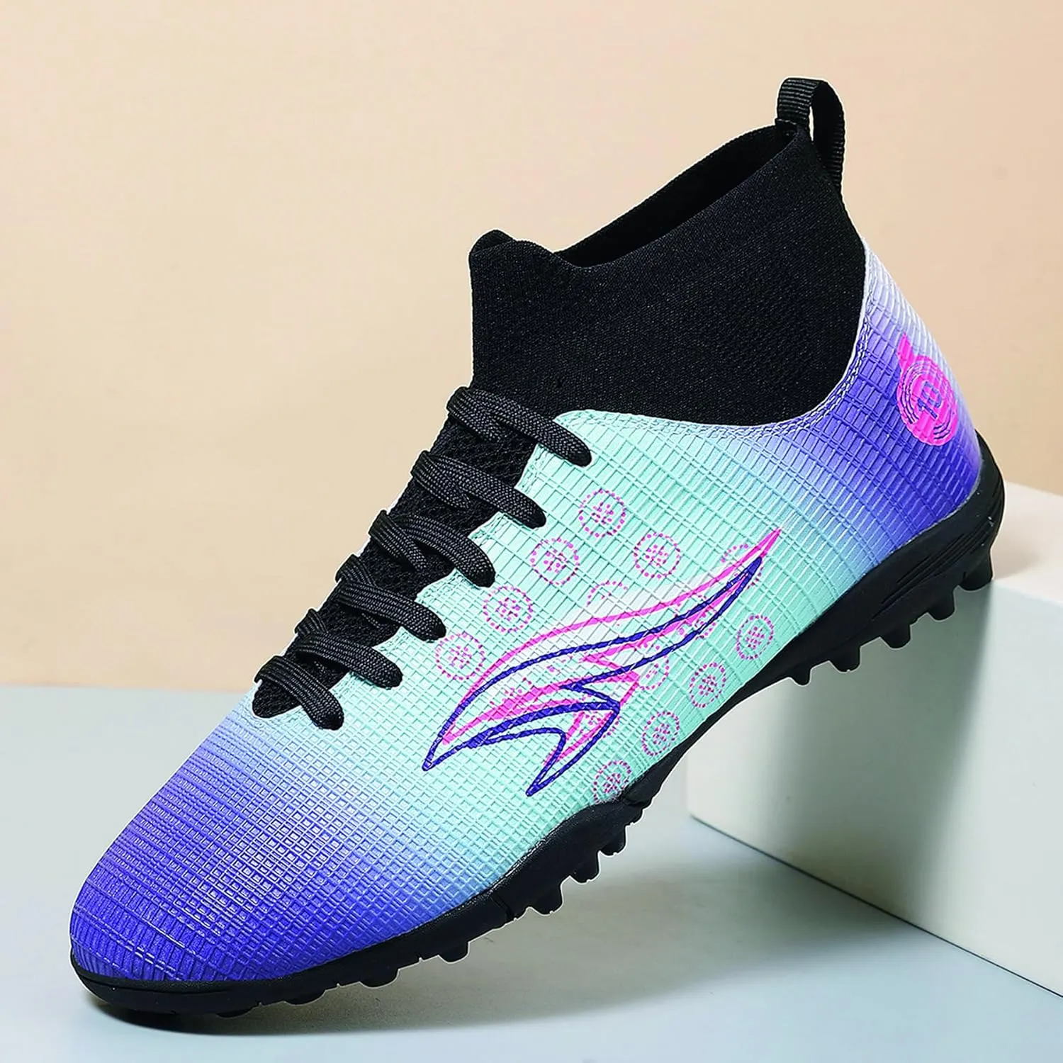 Men's high top Football Shoes, Lightweight Training Five-a-Side Soccer Shoes