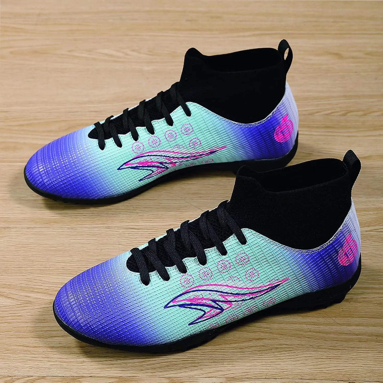 Men's high top Football Shoes, Lightweight Training Five-a-Side Soccer Shoes