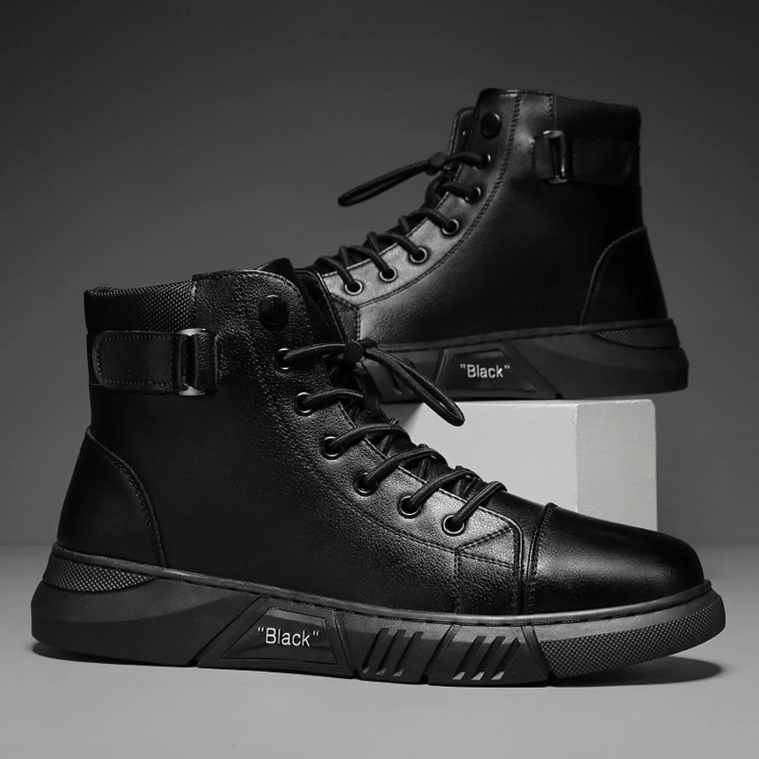 Men??s Italian Handmade High-Top Leather Boots Men??s Motorcycle Shoes Non-Slip Soft Business Boots