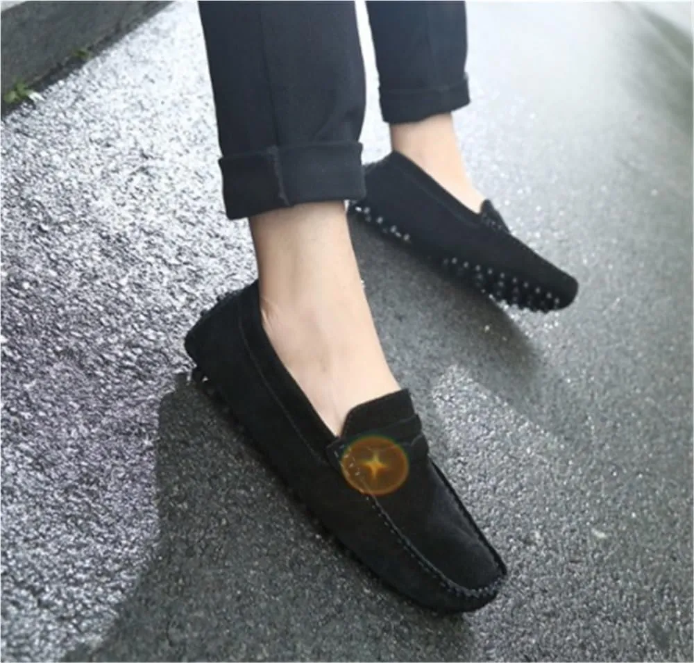 Mens Loafers Driving Loafers Simple Solid Colors Suede Vamp Flexible Anti-Slip Resistant Comfortable Flat Heel Casual