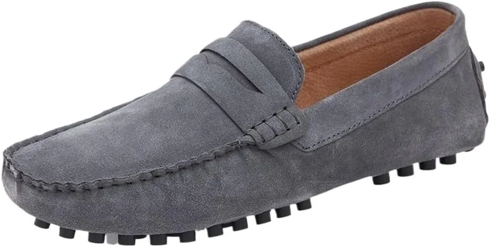 Mens Loafers Driving Loafers Simple Solid Colors Suede Vamp Flexible Anti-Slip Resistant Comfortable Flat Heel Casual