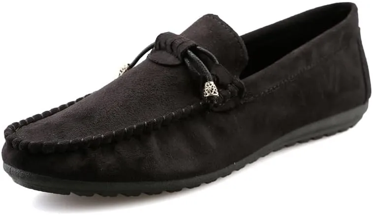Men's Loafers Shoes Round Toe Solid Color PU Leather Suede Vamp Loafers Slip Resistant Flexible Comfortable Walking Party Slip-on