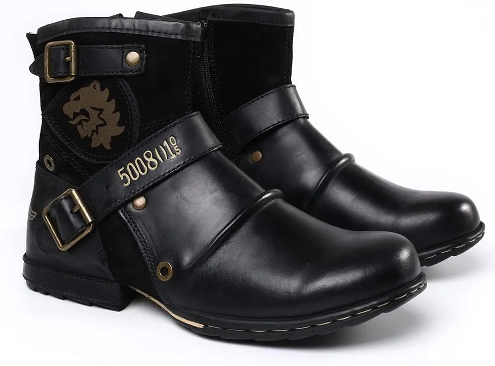 Men's Motorcycle Boots Combat Casual Dress Boot for Men