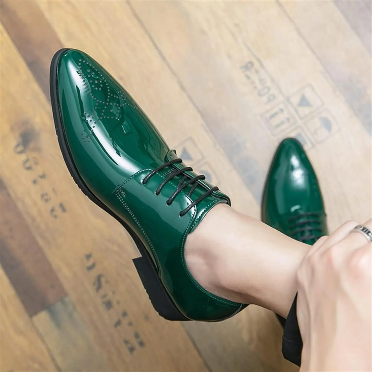 Men's Patent Leather Slip-On Loafer Shoes, Casual New Business Shoes Classic Modern Formal Leather Shoes Casual Loafers