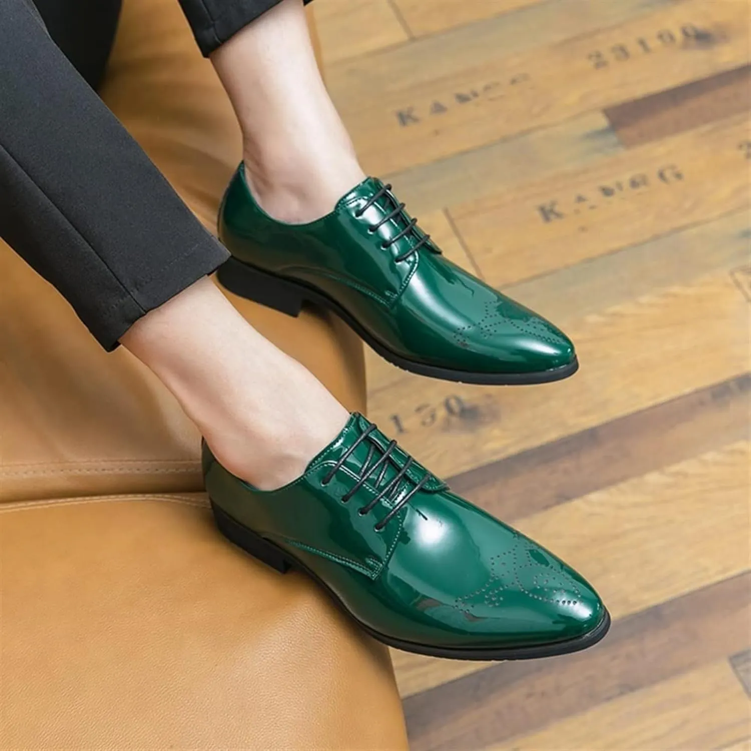 Men's Patent Leather Slip-On Loafer Shoes, Casual New Business Shoes Classic Modern Formal Leather Shoes Casual Loafers