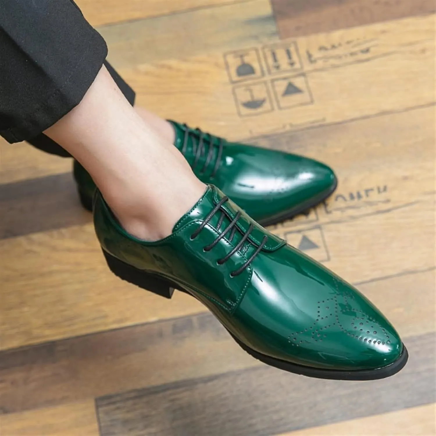 Men's Patent Leather Slip-On Loafer Shoes, Casual New Business Shoes Classic Modern Formal Leather Shoes Casual Loafers