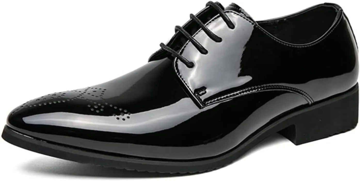 Men's Patent Leather Slip-On Loafer Shoes, Casual New Business Shoes Classic Modern Formal Leather Shoes Casual Loafers