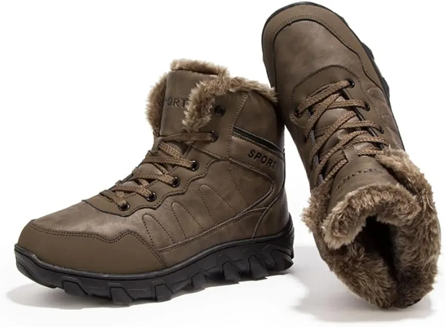Men's Snow Boots Outdoor Hiking Boots Waterproof Fluff Snow Sports Boots