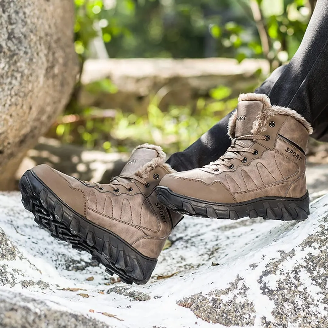 Men's Snow Boots Outdoor Hiking Boots Waterproof Fluff Snow Sports Boots