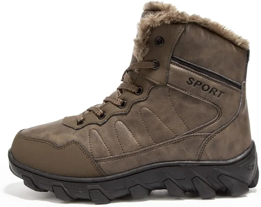 Men's Snow Boots Outdoor Hiking Boots Waterproof Fluff Snow Sports Boots