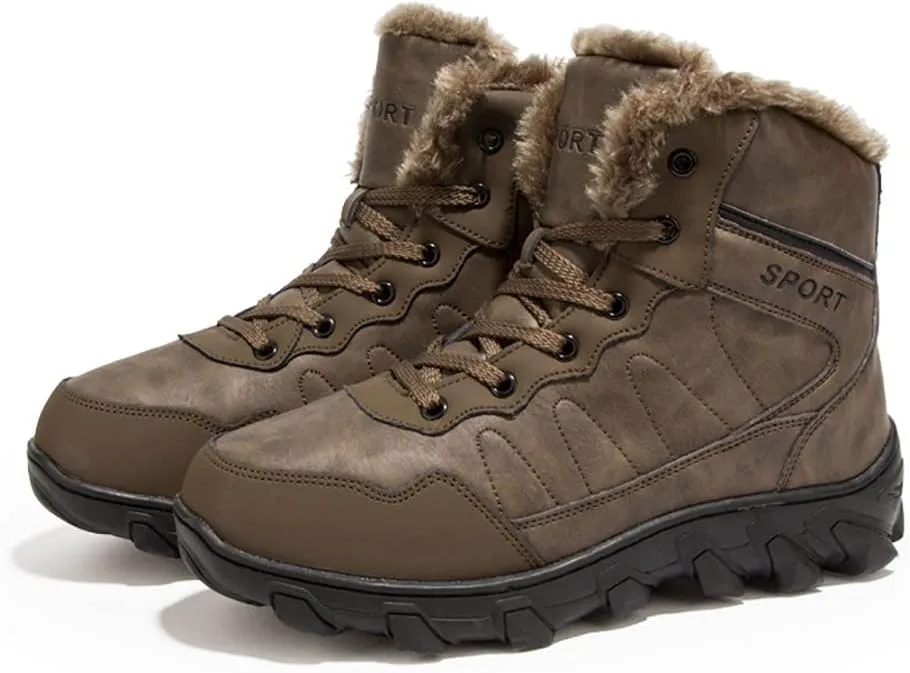 Men's Snow Boots Outdoor Hiking Boots Waterproof Fluff Snow Sports Boots