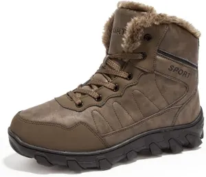 Men's Snow Boots Outdoor Hiking Boots Waterproof Fluff Snow Sports Boots