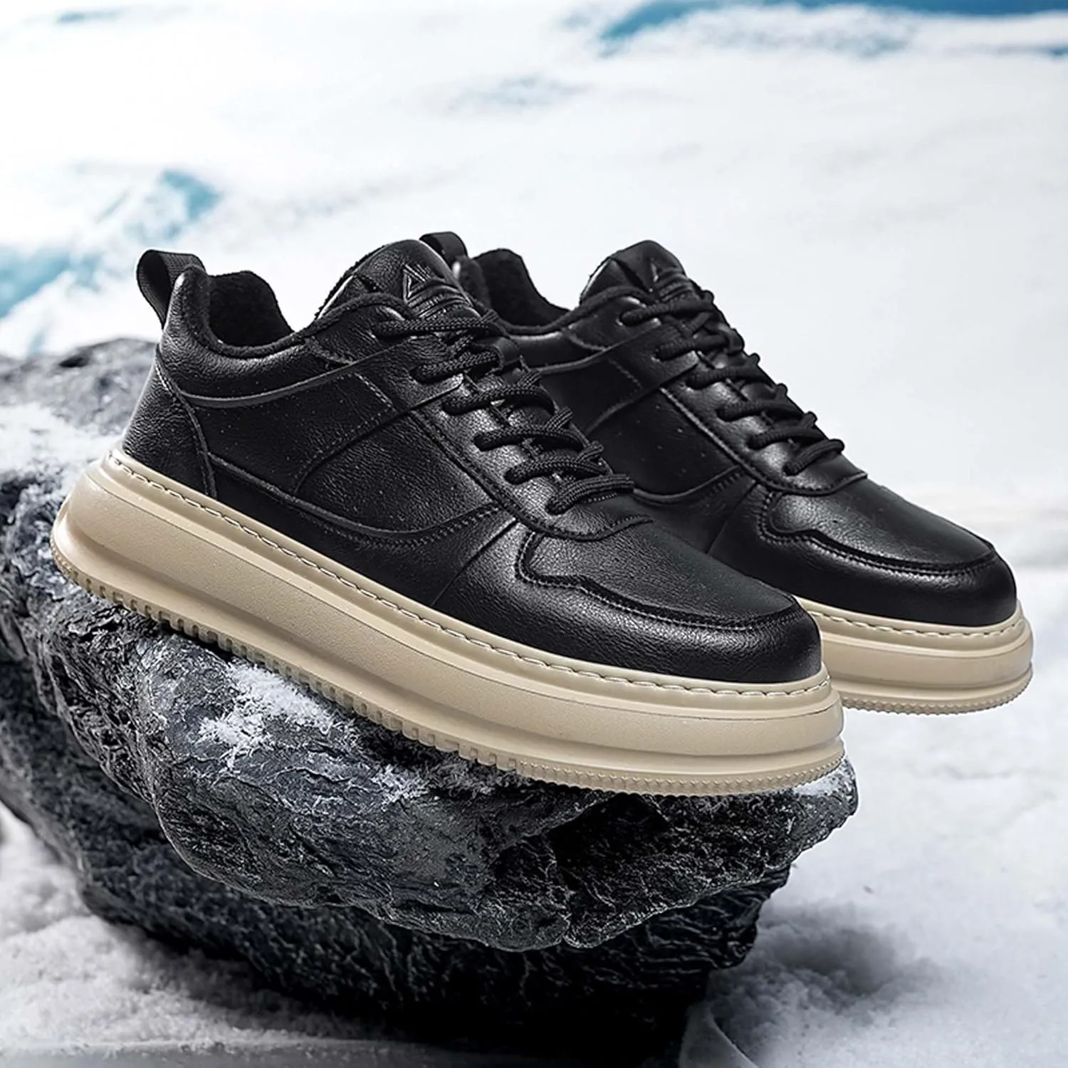 Men's Winter Skateboarding Shoes - Fashionable Casual Shoes - Velvet Warm Walking Shoes - Breathable Running Shoes Outdoor Sports Shoes