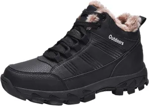 Men's Work Boots Composite Toe Hiking Sneakers Shoes with Fur Lined Womens Safety Shoes Non Slip Waterproof Outdoor Shoes Lightweight Anti Slip Hike Grounded Footwear