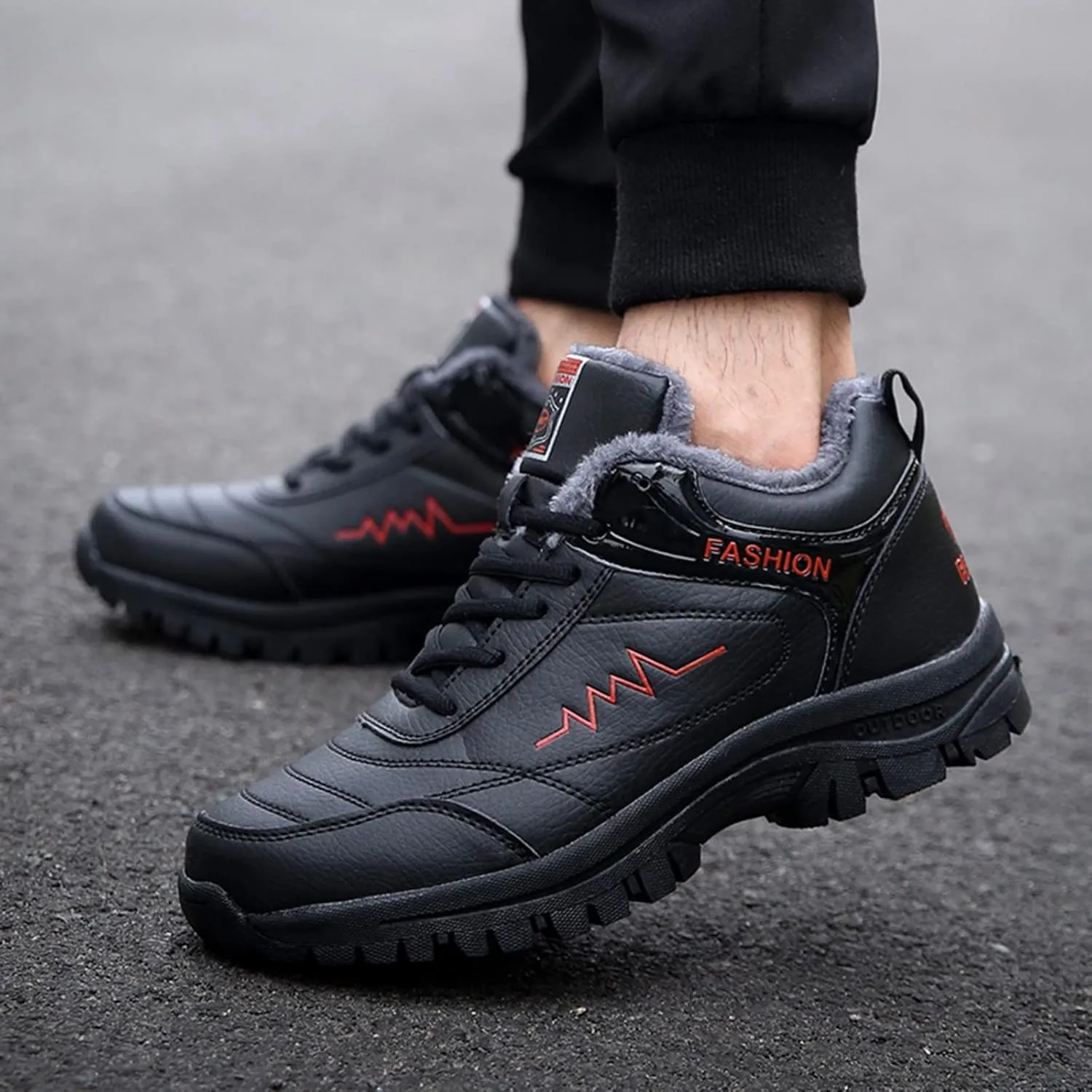 Men's Work Boots Soft Toe Hiking Sneakers Warm Fur Lined Womens Workout Shoes Winter Winter Backpacking Snow Botas Warm Water Hike Grounded Footwear