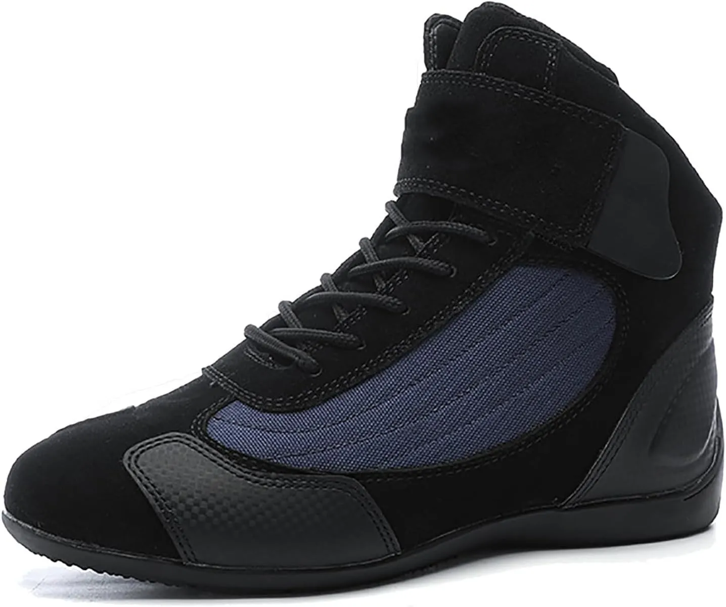Motorcycle Boots Knight Shoes - Motorcycle Riding Shoes(38-46) with Non-Slip Rubber Bottom, Breathable/Waterproof, Easy Put on Take Off, for Outdoor Cycling Hiking,42,Black