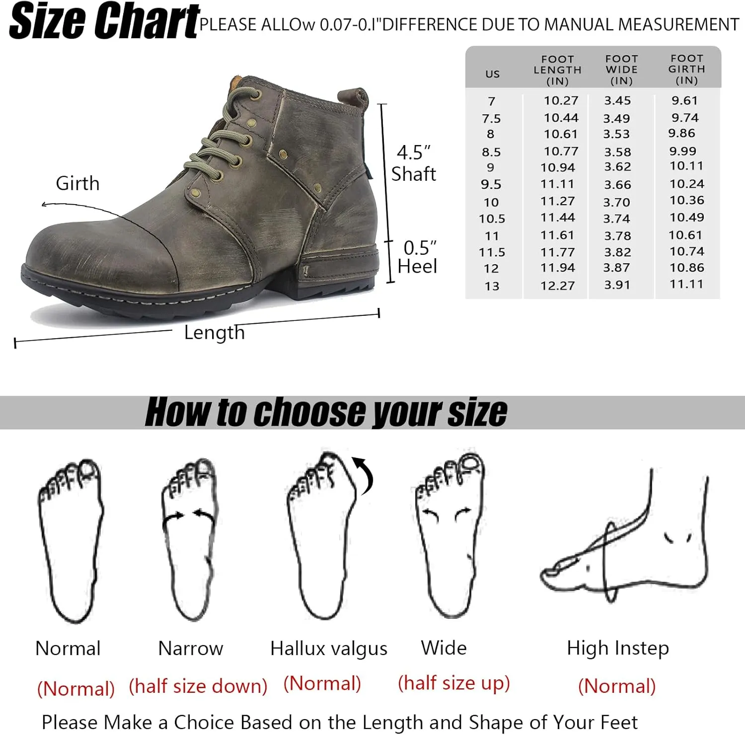 Motorcycle Boots Men Fashion Leather Ankle Chukka Boots Casual Riding Lace up Shoes AF001-3
