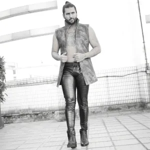 Motorcycle Trousers NK72 Men's Boots Leather Pants Skinny Jeans