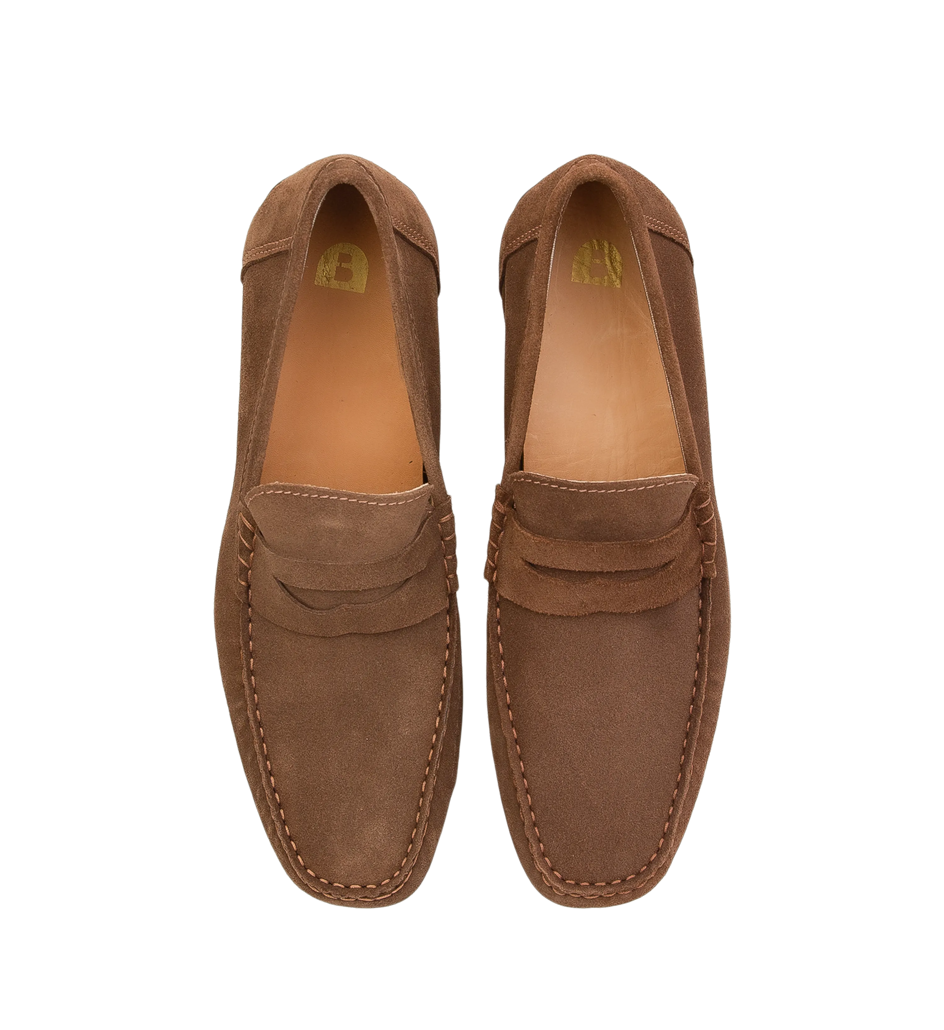 Neon Taupe Suede Loafers