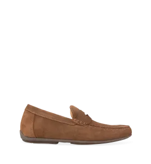 Neon Taupe Suede Loafers