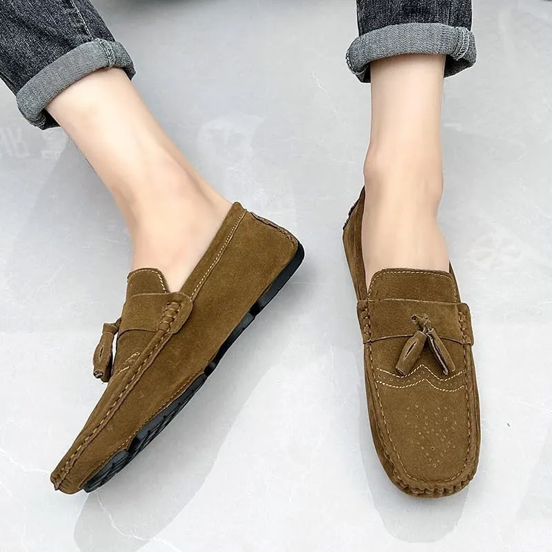 New Loafers for Men Penny Loafers with Tassel Suede Vamp Resistant Comfortable Anti-Slip Wedding Slip On