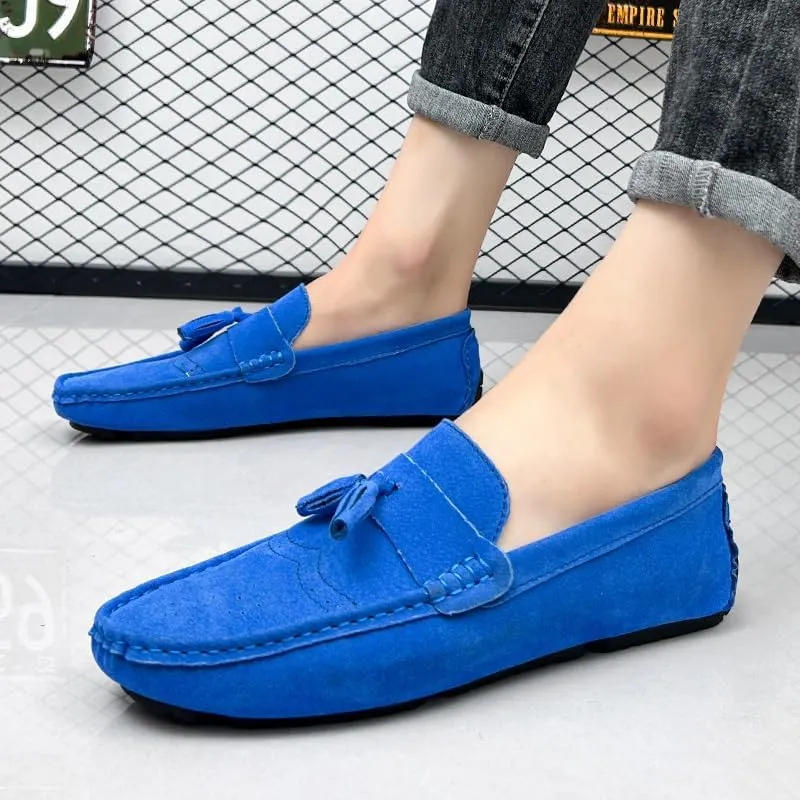 New Loafers for Men Penny Loafers with Tassel Suede Vamp Resistant Comfortable Anti-Slip Wedding Slip On