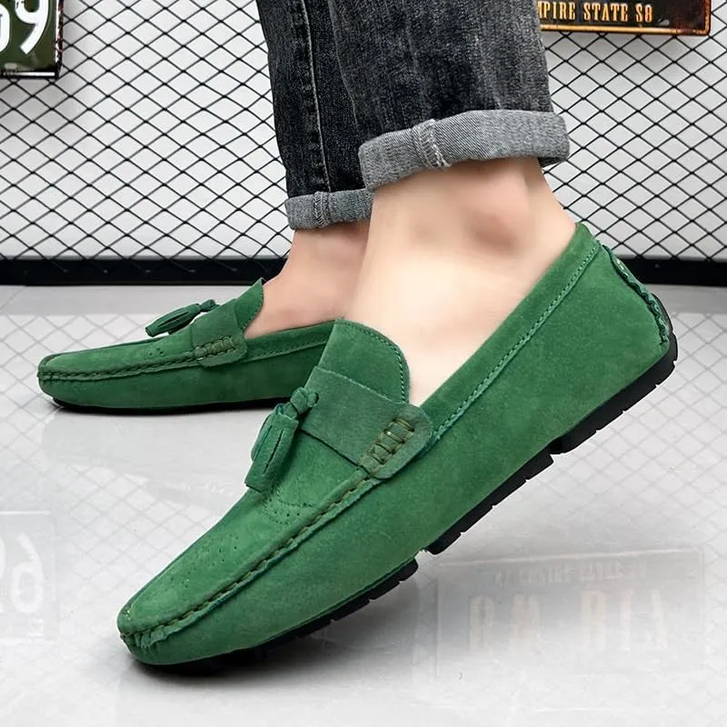 New Loafers for Men Penny Loafers with Tassel Suede Vamp Resistant Comfortable Anti-Slip Wedding Slip On