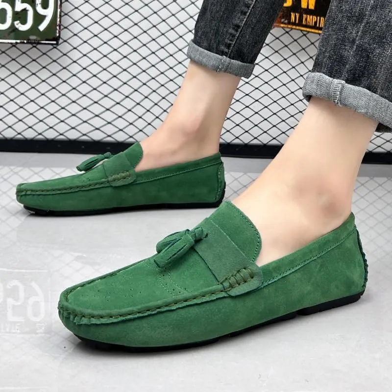 New Loafers for Men Penny Loafers with Tassel Suede Vamp Resistant Comfortable Anti-Slip Wedding Slip On