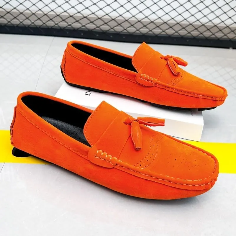 New Loafers for Men Penny Loafers with Tassel Suede Vamp Resistant Comfortable Anti-Slip Wedding Slip On
