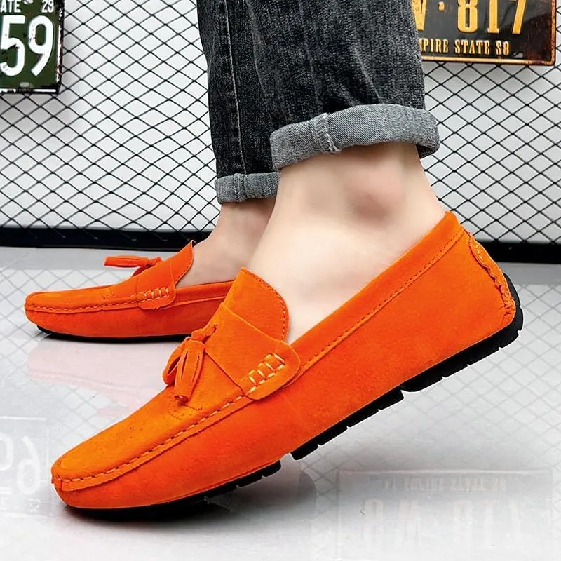 New Loafers for Men Penny Loafers with Tassel Suede Vamp Resistant Comfortable Anti-Slip Wedding Slip On