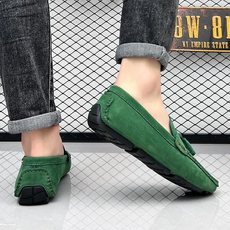 New Loafers for Men Penny Loafers with Tassel Suede Vamp Resistant Comfortable Anti-Slip Wedding Slip On