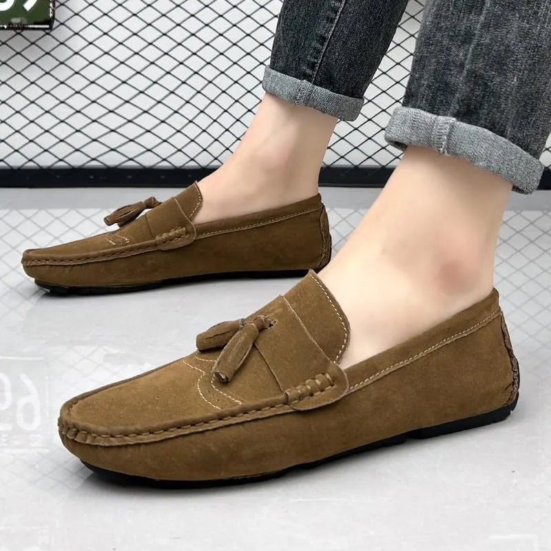New Loafers for Men Penny Loafers with Tassel Suede Vamp Resistant Comfortable Anti-Slip Wedding Slip On