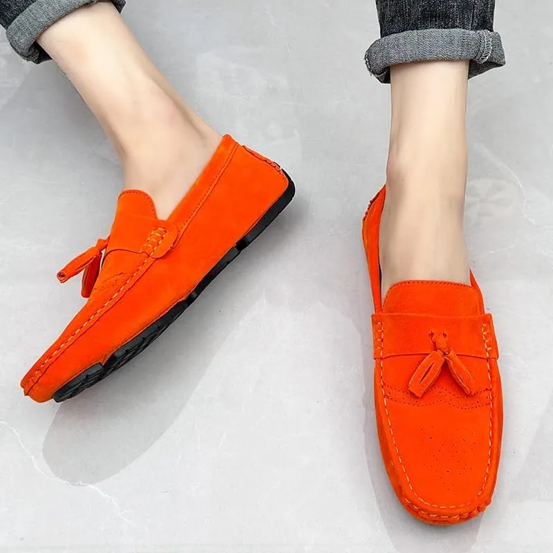 New Loafers for Men Penny Loafers with Tassel Suede Vamp Resistant Comfortable Anti-Slip Wedding Slip On