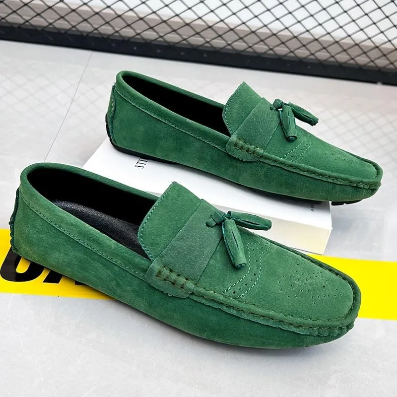 New Loafers for Men Penny Loafers with Tassel Suede Vamp Resistant Comfortable Anti-Slip Wedding Slip On