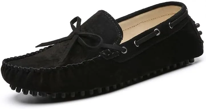 New Loafers for Men Round Toe Solid Color Suede Vamp Boat Driving Loafers Flexible Comfortable Anti-slip Walking Slip On