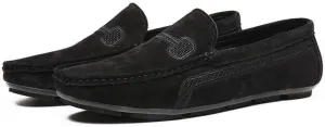 New Men's Loafers Round Toe Suede Vamp Driving Loafers Slip Resistant Comfortable Flat Heel Fashion Slip-on