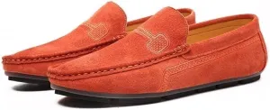New Men's Loafers Round Toe Suede Vamp Driving Loafers Slip Resistant Comfortable Flat Heel Fashion Slip-on