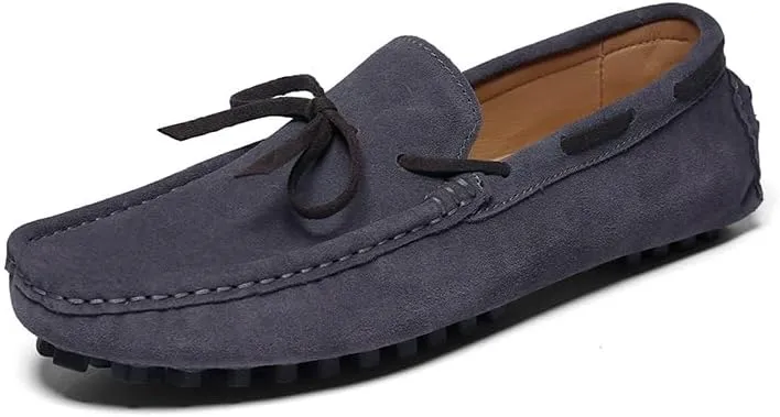 New Men's Shoes Mens Loafers Suede Leather Moccasins Driving Loafers Boat Shoes Simple Comfortable Flexible Flat Heel Lightweight Resistant Casual