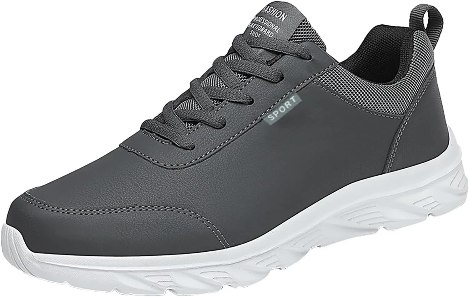 Outdoor Men Mountaineering Casual Sport Shoes Lace Up Solid Color Running Breathable Soft Bottom Shoes round Sneaker Laces for Men, 8.5