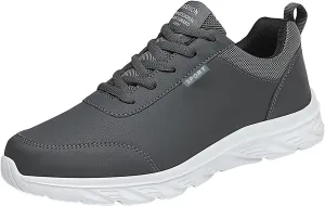 Outdoor Men Mountaineering Casual Sport Shoes Lace Up Solid Color Running Breathable Soft Bottom Shoes round Sneaker Laces for Men, 8.5